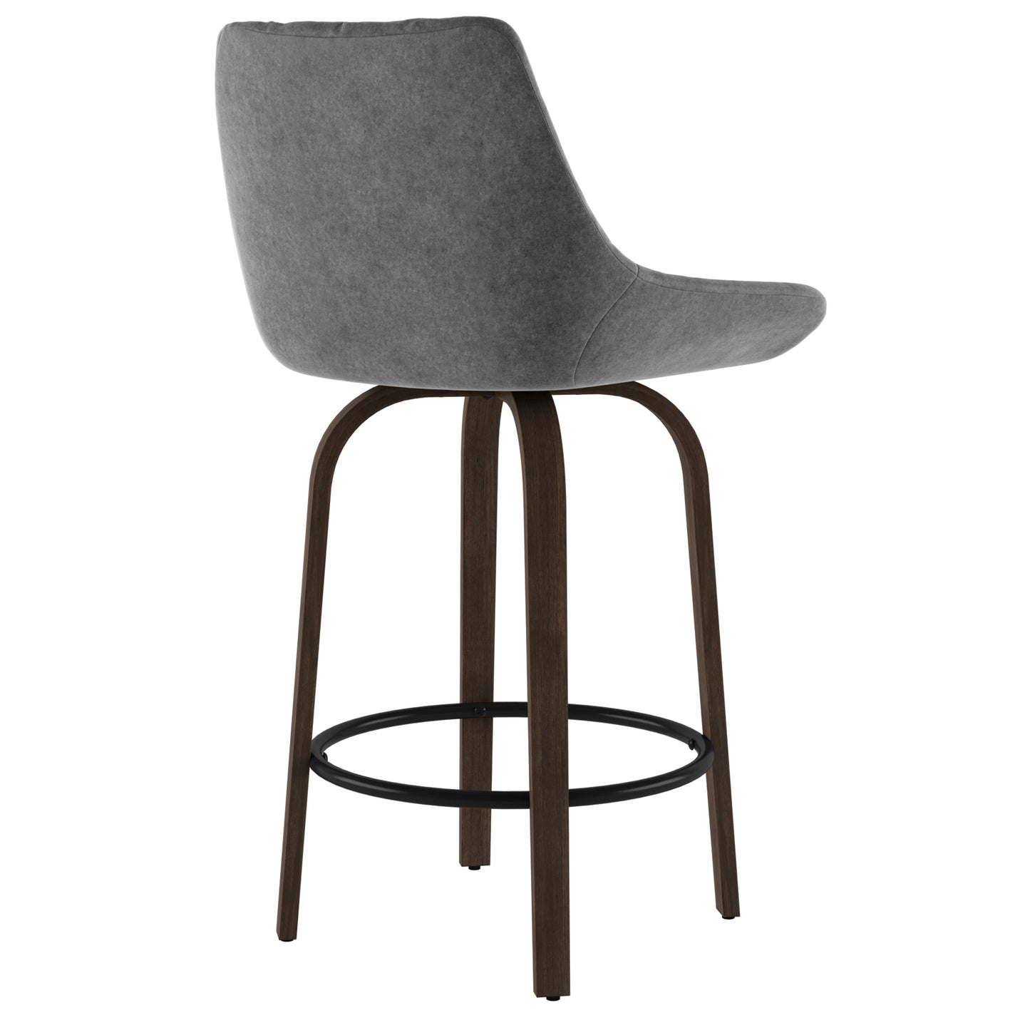 Kenzo 26" Counter Stool, Set of 2 in Grey and Walnut