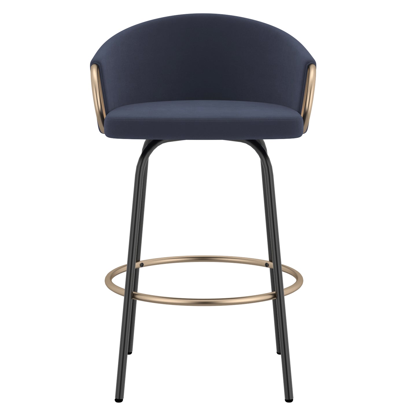 Lavo 26" Counter Stool, Set of 2 in Blue, Black and Gold