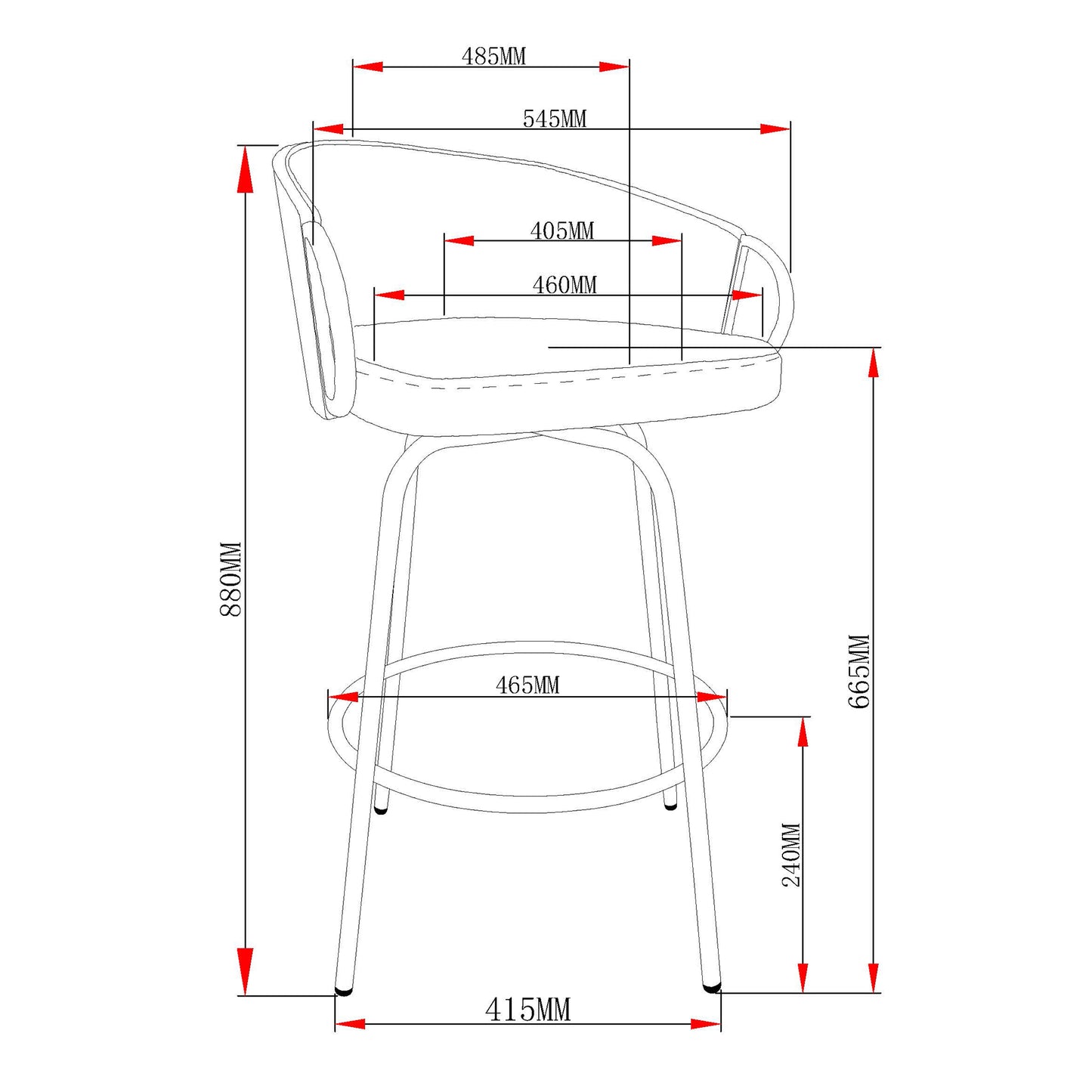 Lavo 26" Counter Stool, Set of 2 in Blue, Black and Gold