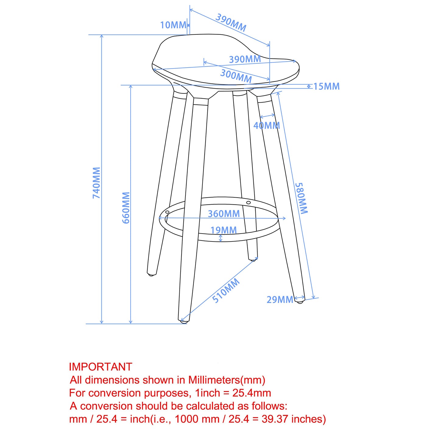 Trex 26" Counter Stool, Set of 2 in White and Natural