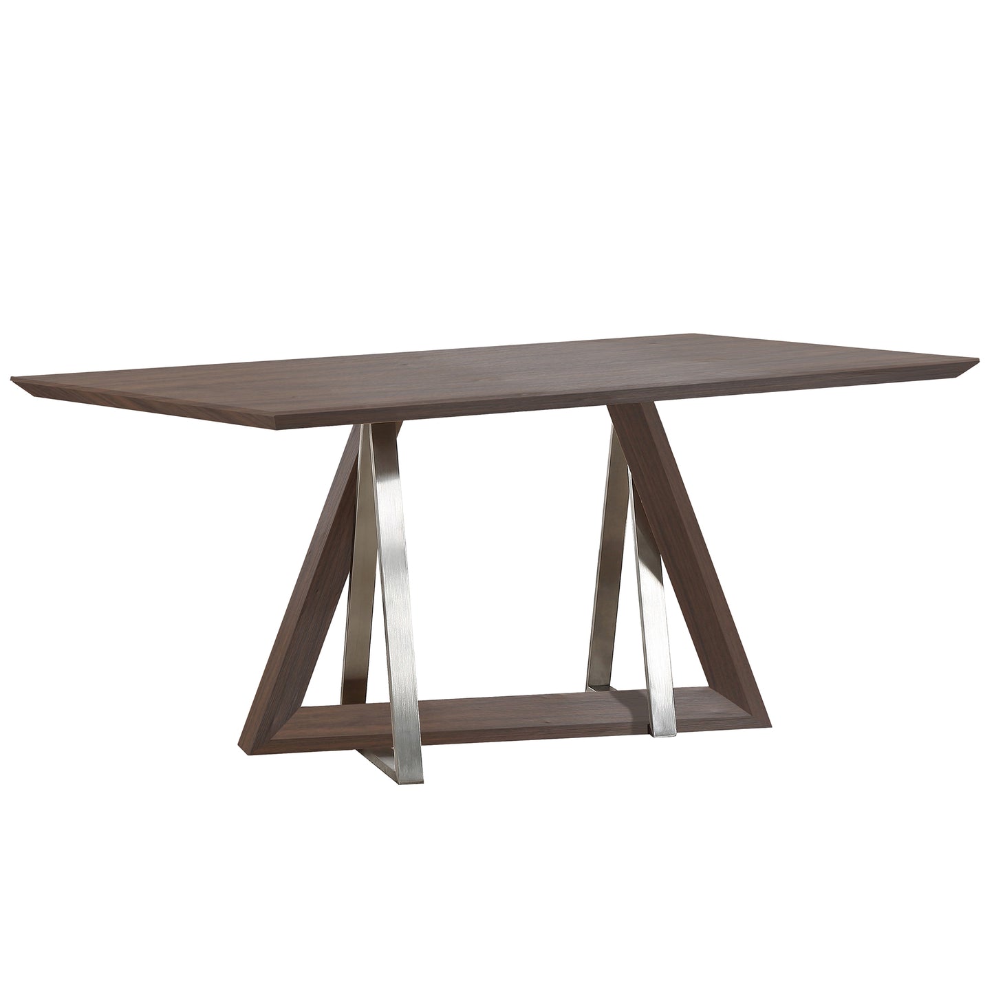 Drake/Hudson Dining Set in Walnut with White Chair (Table + 6 Chairs)