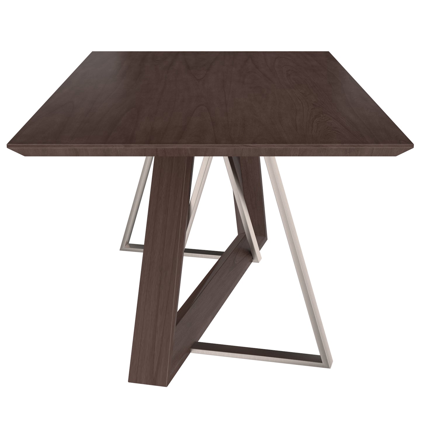 Drake/Hudson Dining Set in Walnut with White Chair (Table + 6 Chairs)
