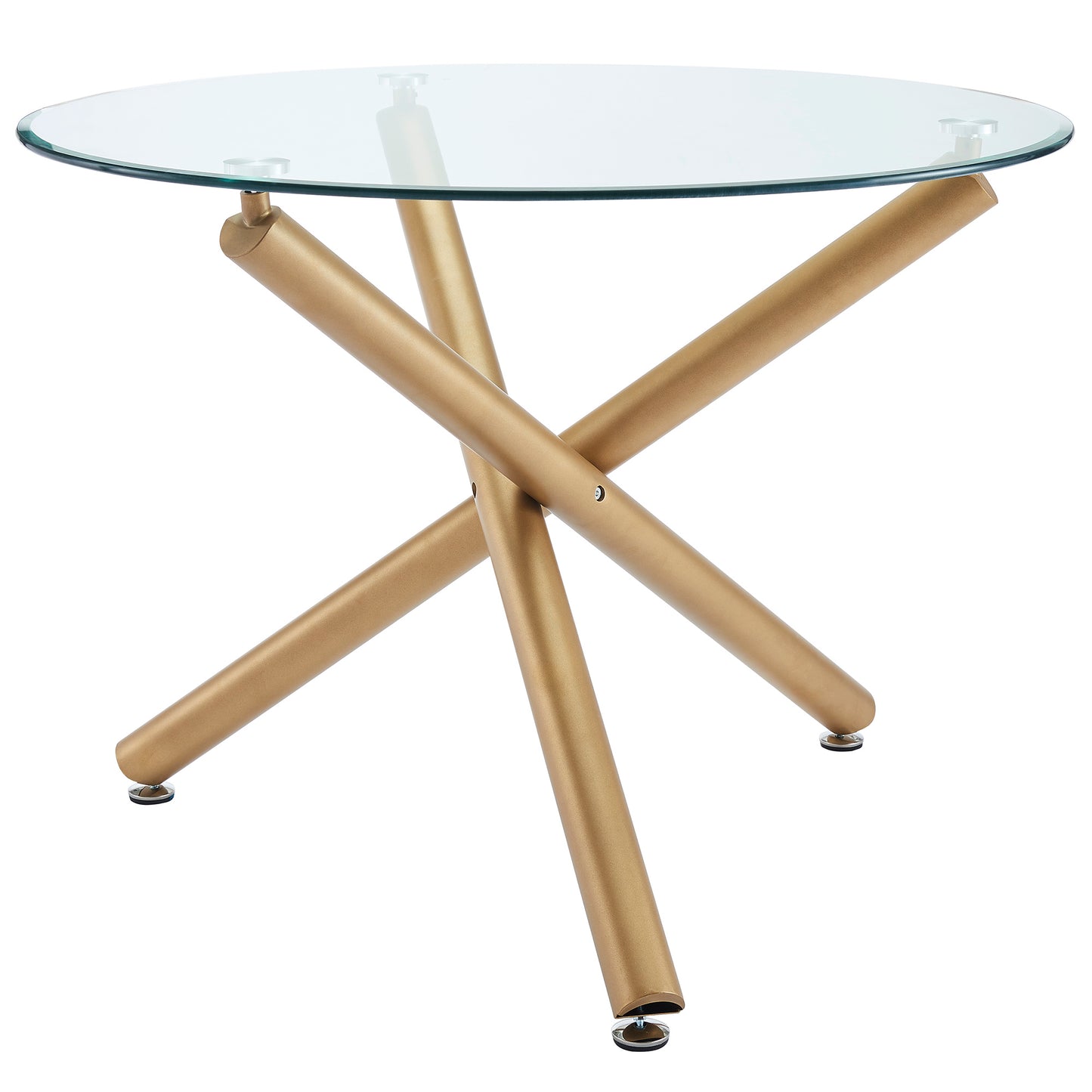 Carmilla Dining Set in Aged Gold with Black Chair (Table + 4 Chairs)