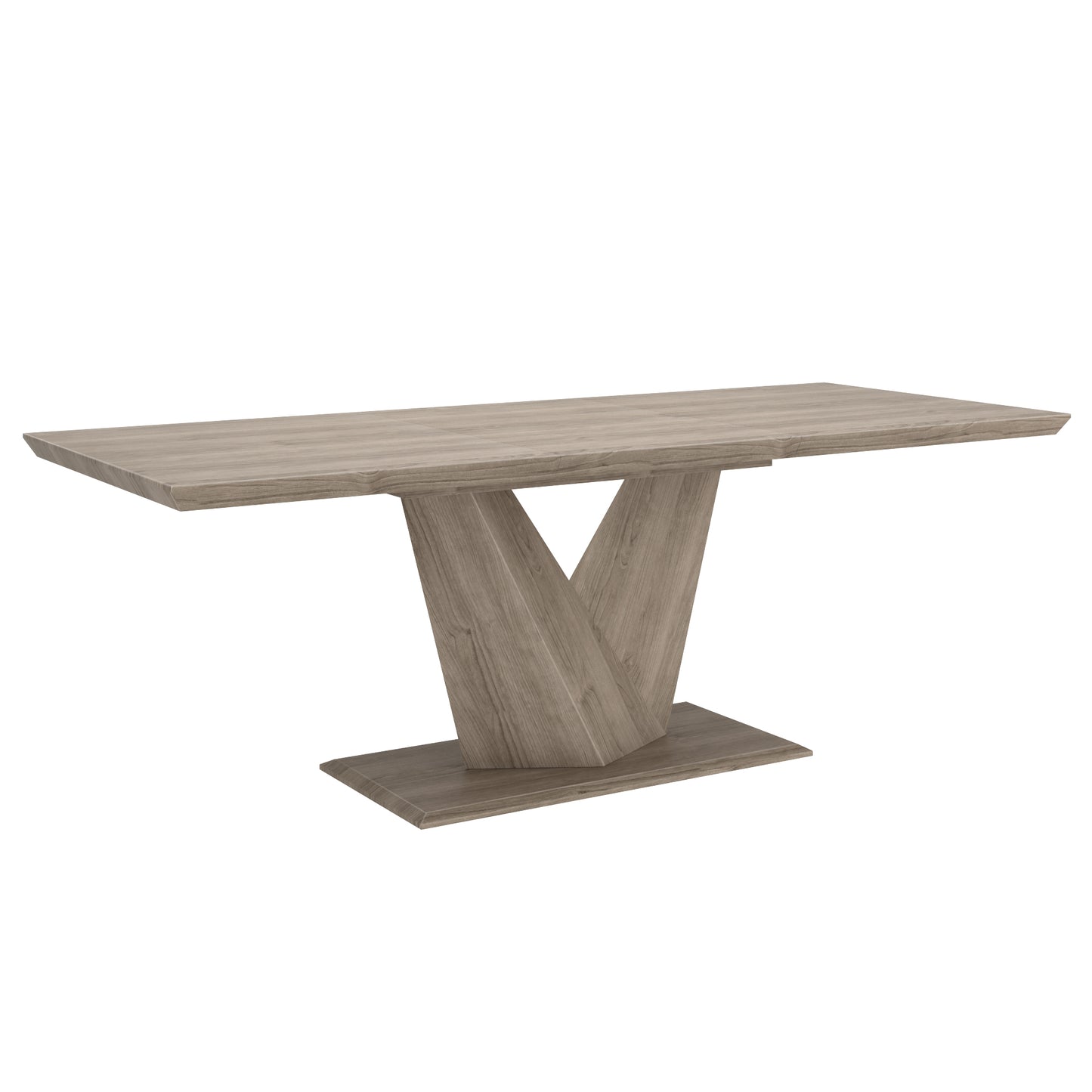 Eclipse/Silvano Dining Set in Oak with Grey Chair (Table + 6 Chairs)