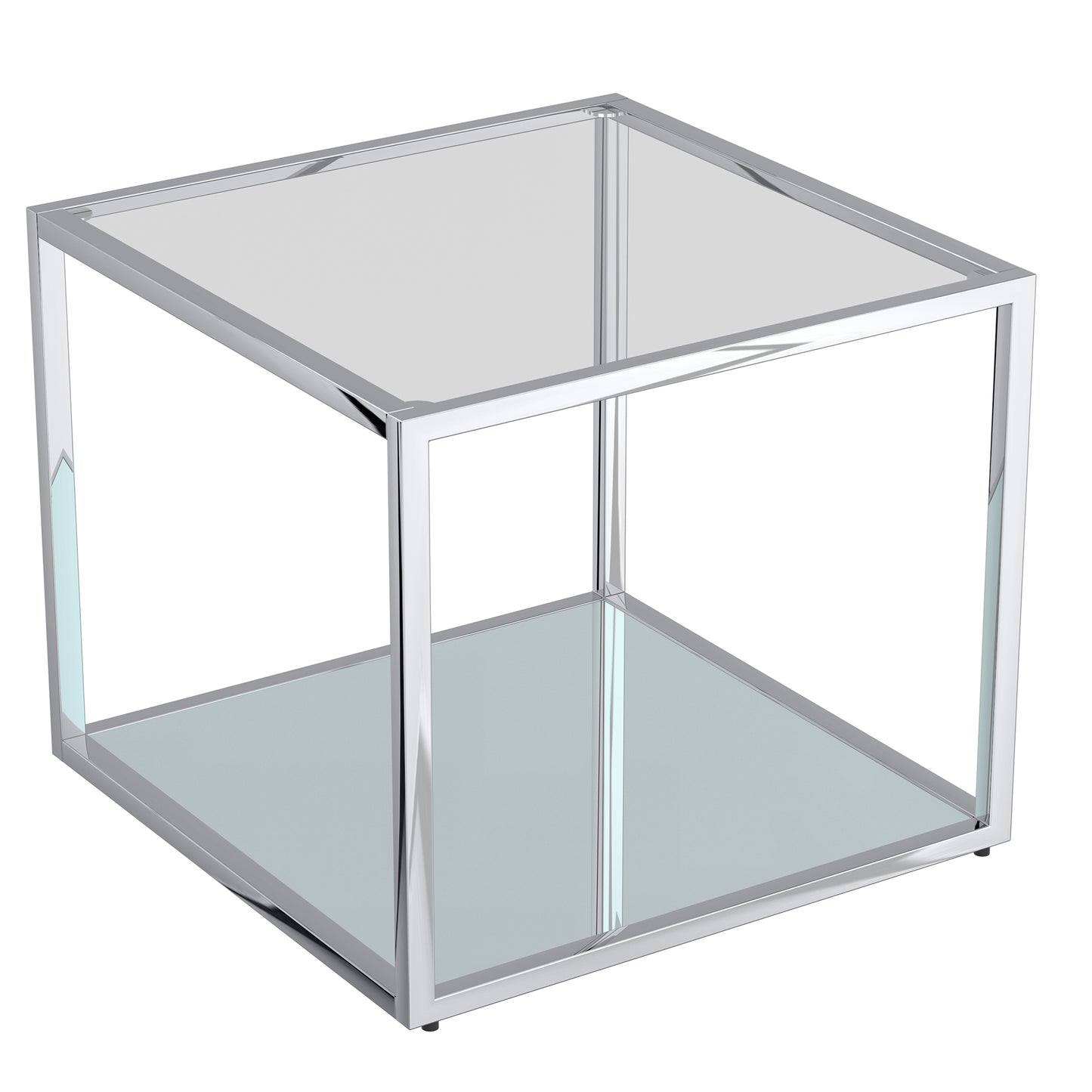Casini 4pc Multi-Tier Coffee Table Set in Silver/Gold