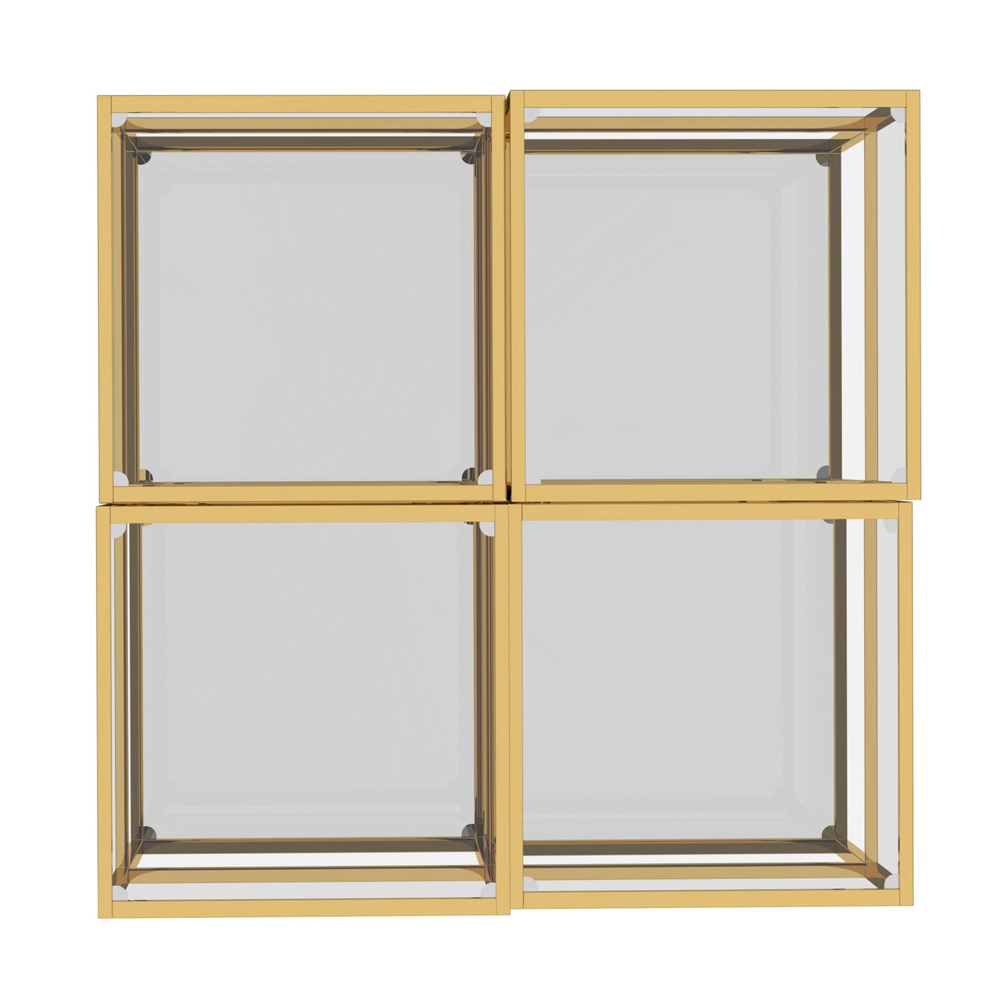 Casini 4pc Multi-Tier Coffee Table Set in Silver/Gold