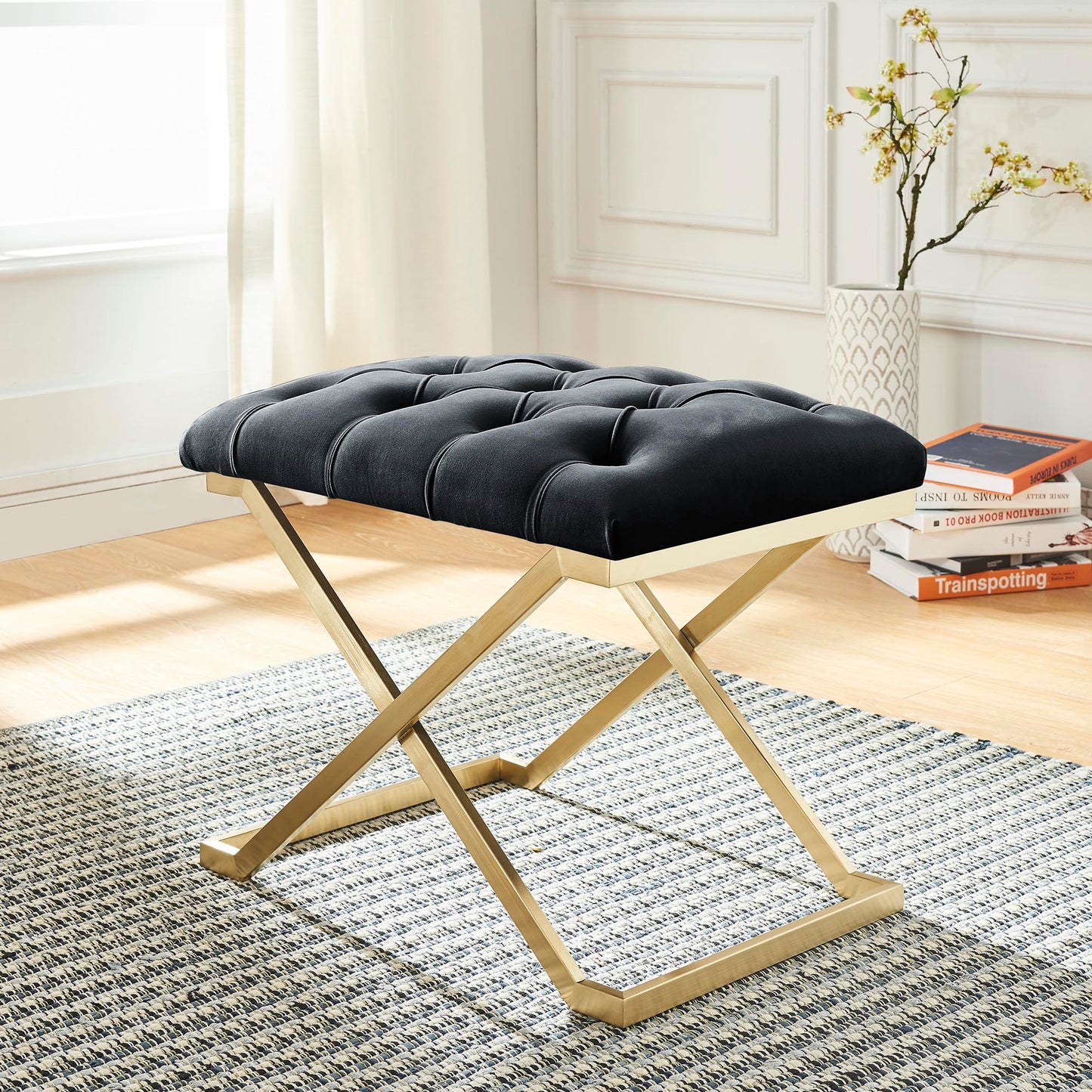 Rada Bench in Black and Gold