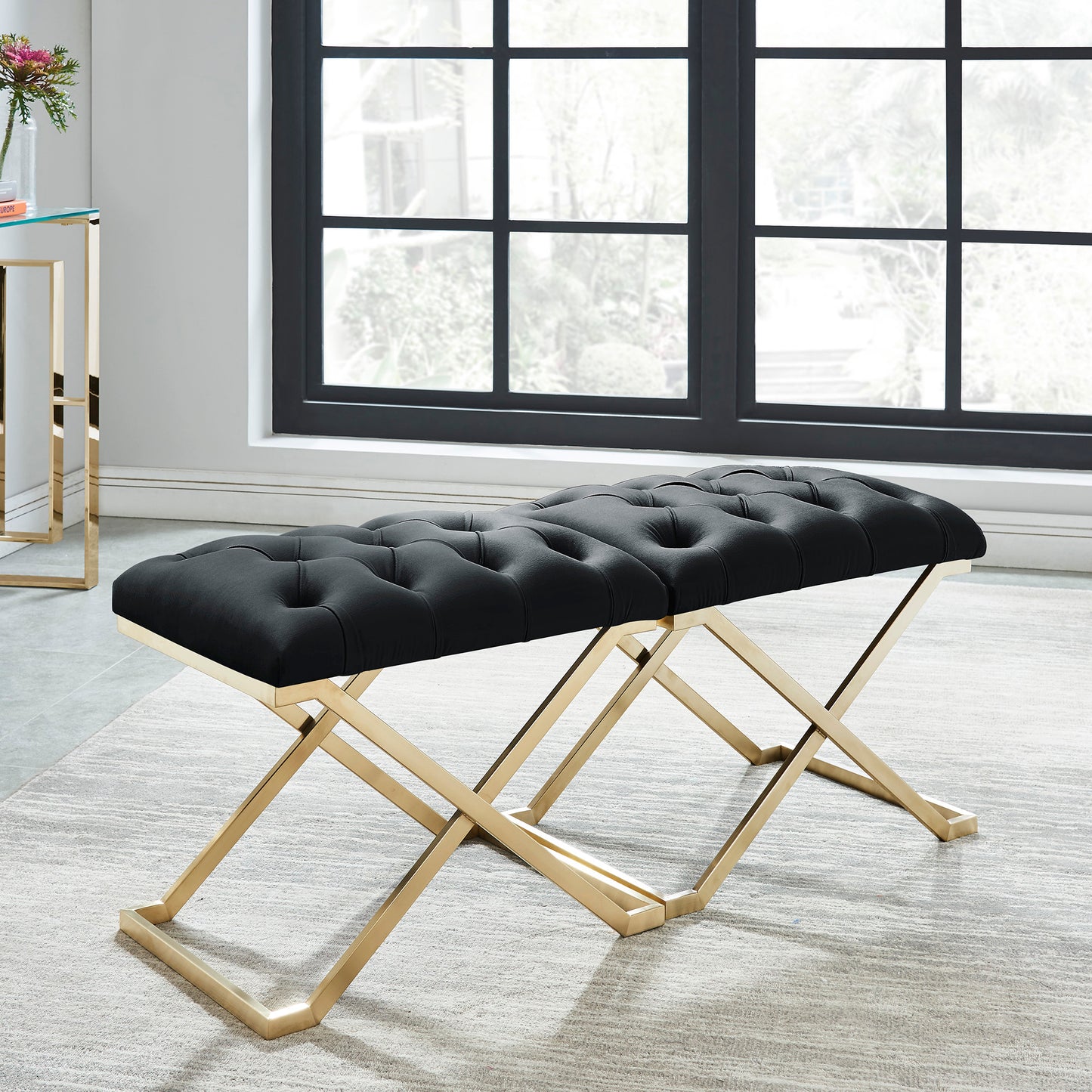 Rada Bench in Black and Gold