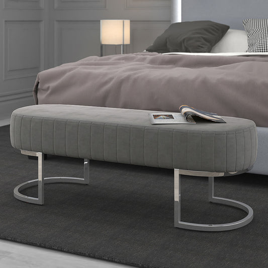 Zamora Bench in Grey and Silver