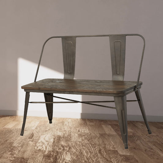 Modus Bench with Back in Gunmetal