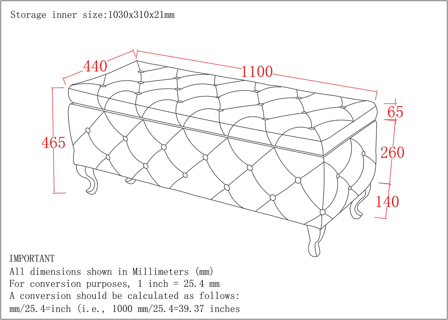Pouf de rangement rectangulaire Monique en blanc et chrome