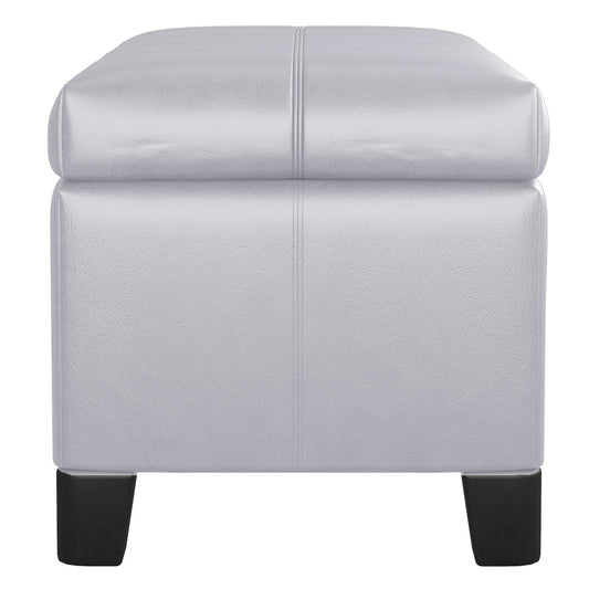 Bella Rectangular Storage Ottoman in White