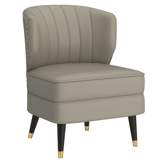 Fauteuil d'appoint Kyrie en gris-beige et expresso