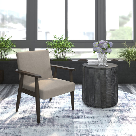 Fauteuil d'appoint Huxly en beige et marron patiné - WW