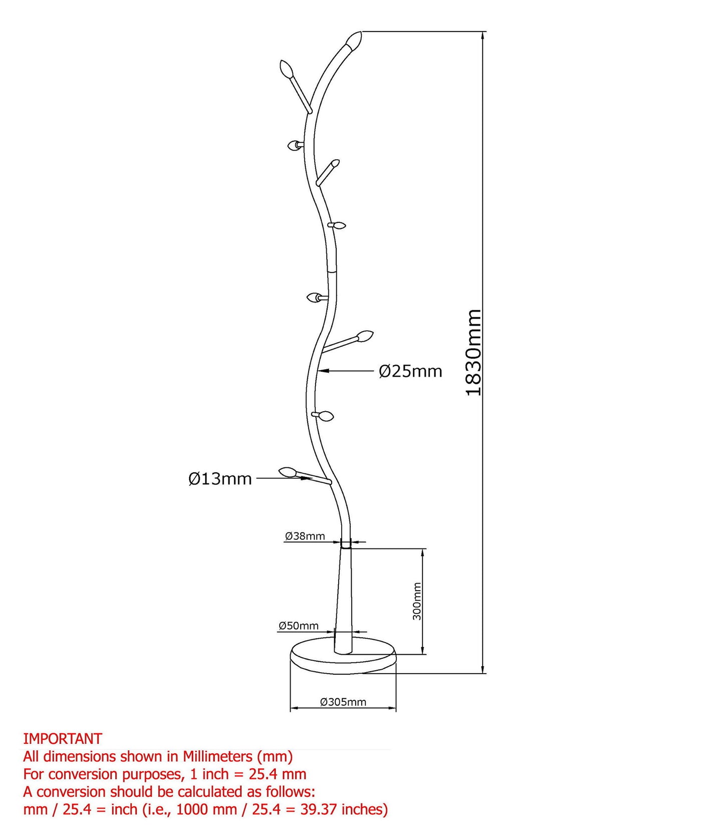 Brancha Coat Rack in Black
