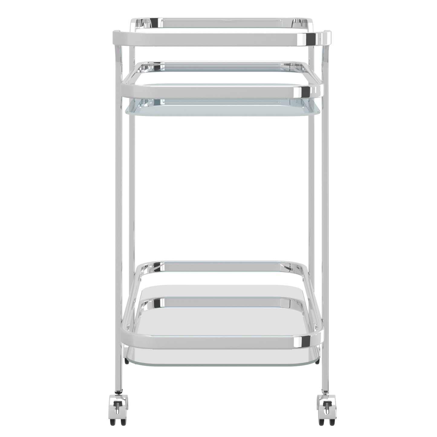 Zedd 2-Tier Bar Cart in Chrome