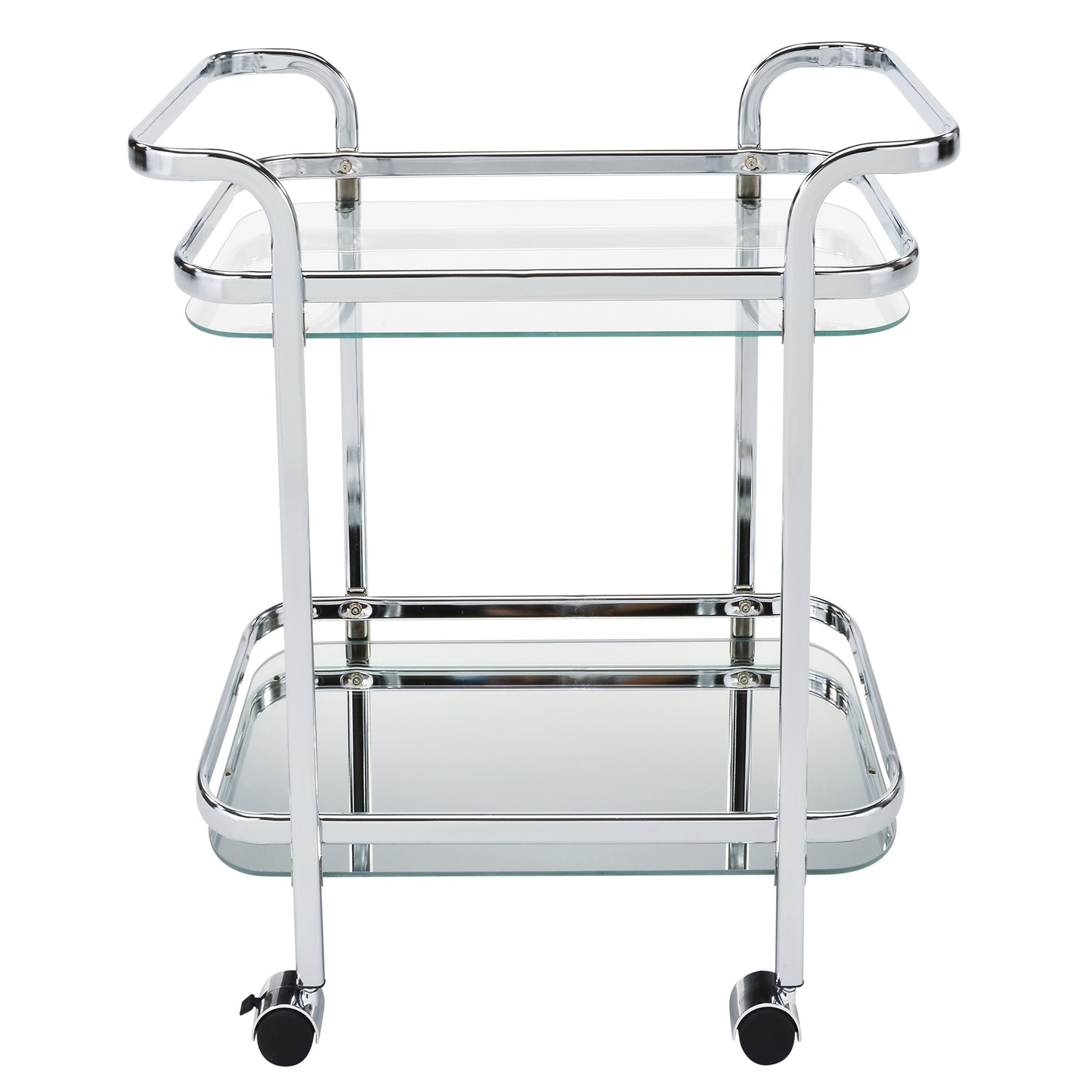 Zedd 2-Tier Bar Cart in Chrome