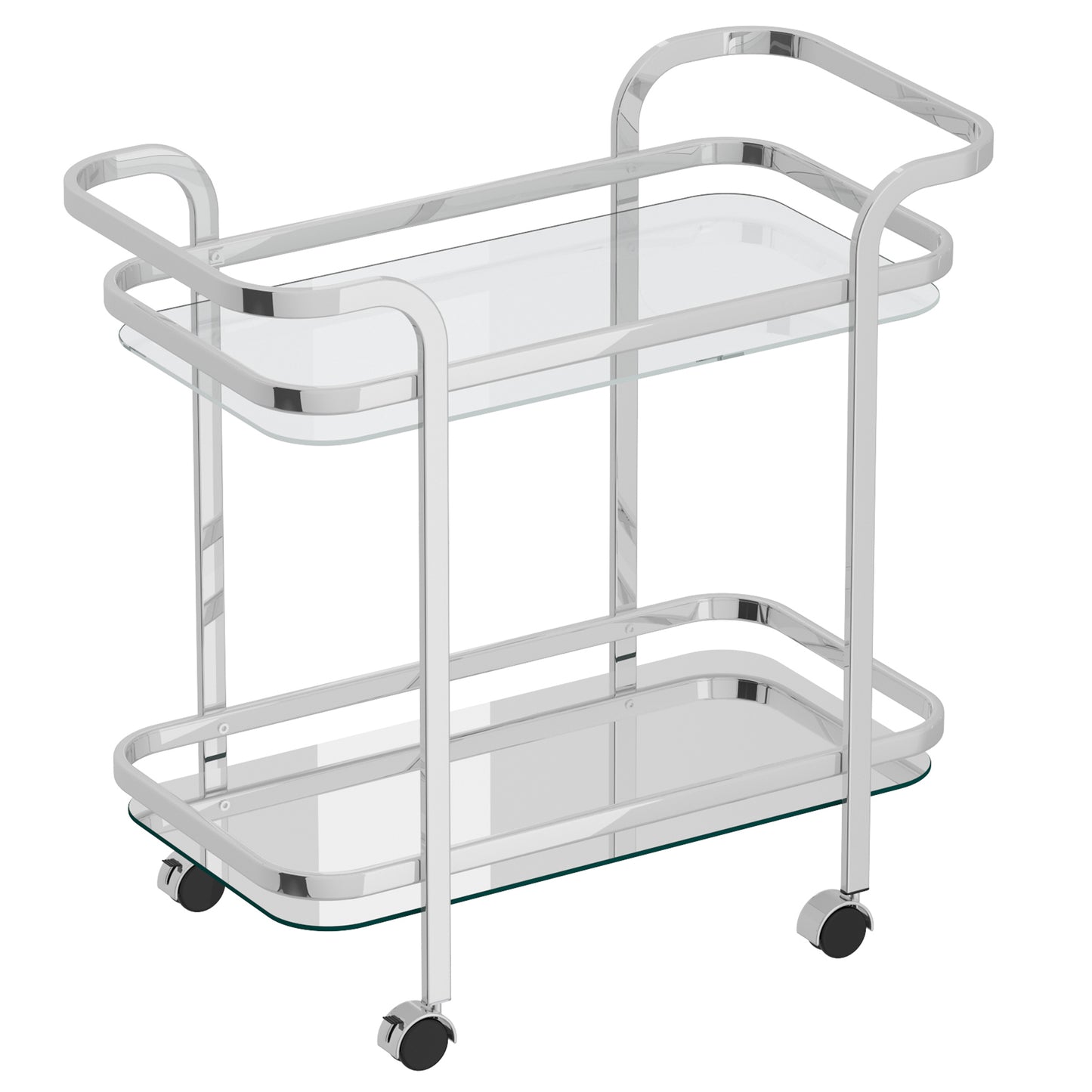 Zedd 2-Tier Bar Cart in Chrome