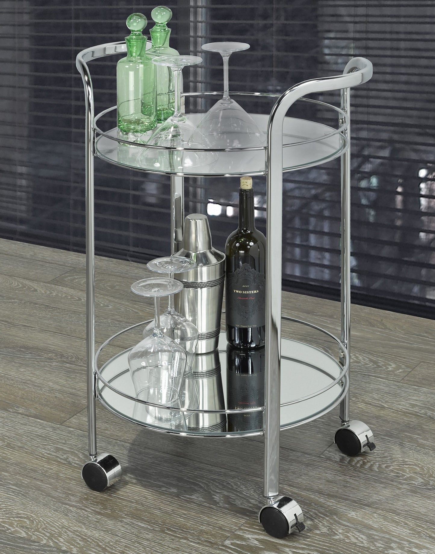 Neema 2-Tier Bar Cart in Chrome