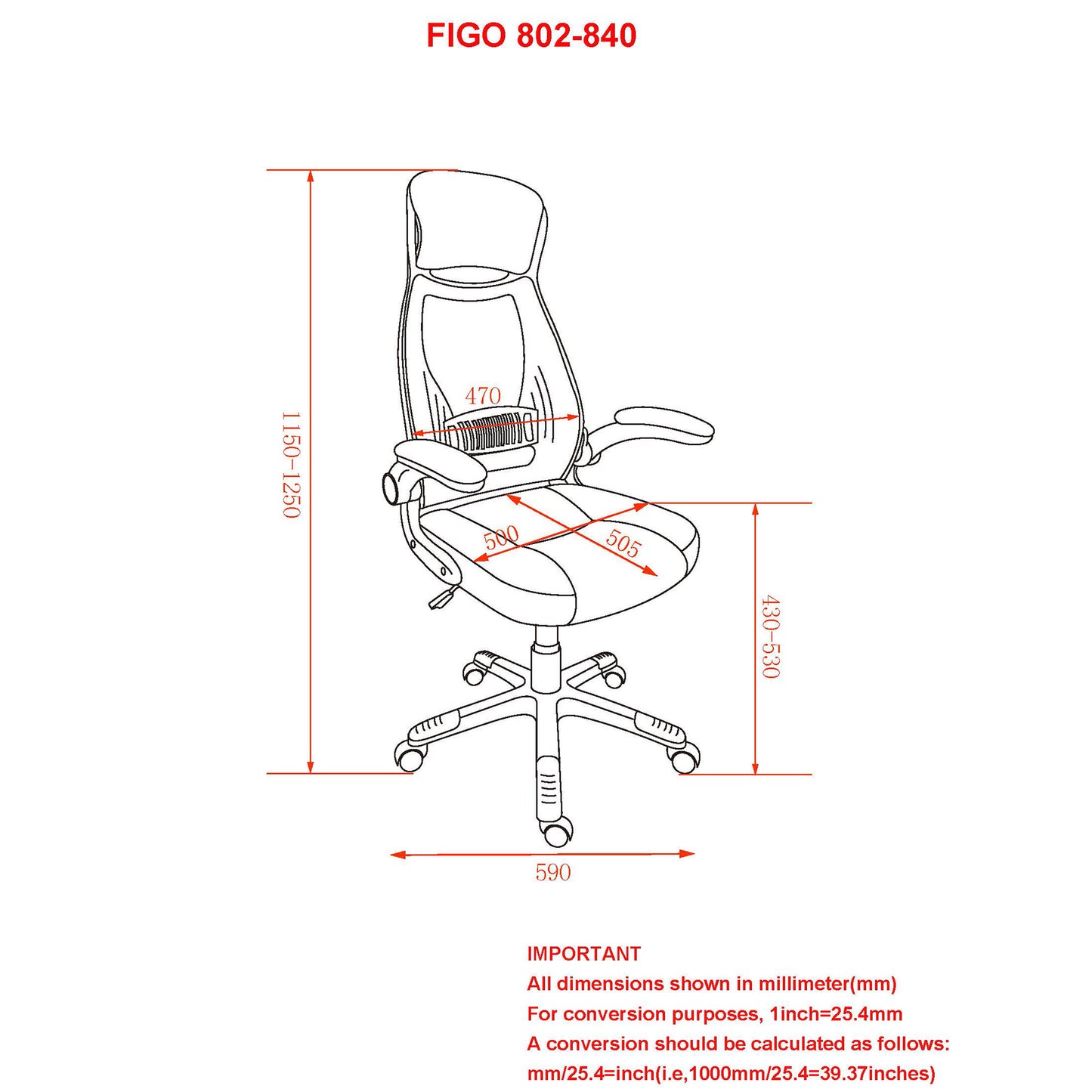 Figo Office Chair in Grey and Black