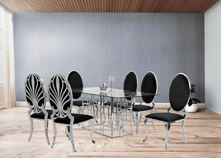 Table à manger Zenith 71" + 6 chaises Black Ice