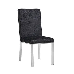 Chaises de salle à manger Angelina en velours noir et argent (chacune)