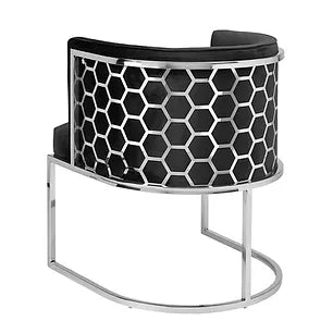 Fauteuil d'appoint noir en nid d'abeille