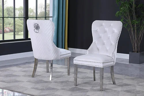 Leo Ivory Velvet Dining Chair