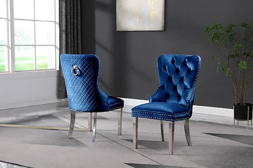 Munich Blue Velvet Dining Chair (Each)