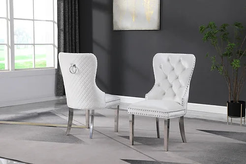 Munich Ivory Velvet Dining Chair (Each)