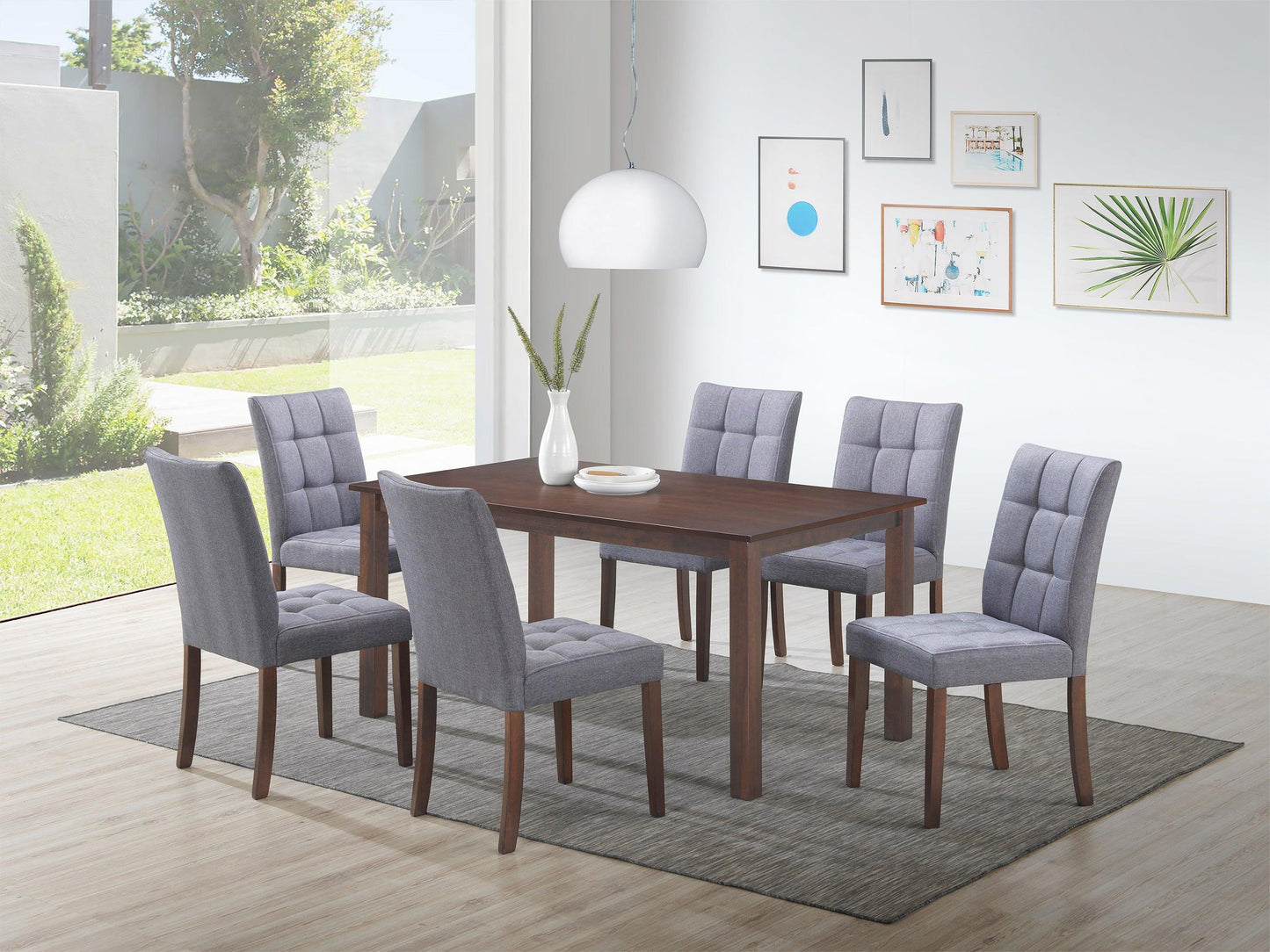 Clare Dark Grey 7 Pc. Dining Set - Furnify.ca
