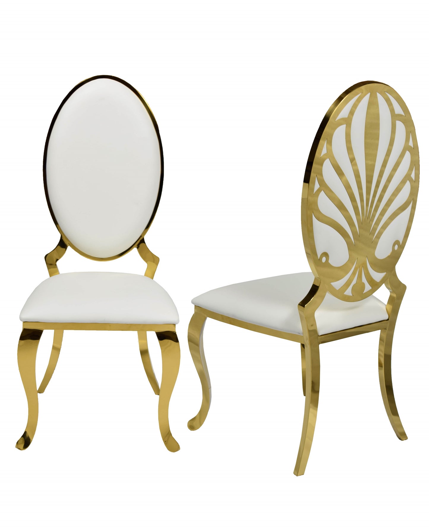 Ice Gold White PU Leather Dining Chair (Each)