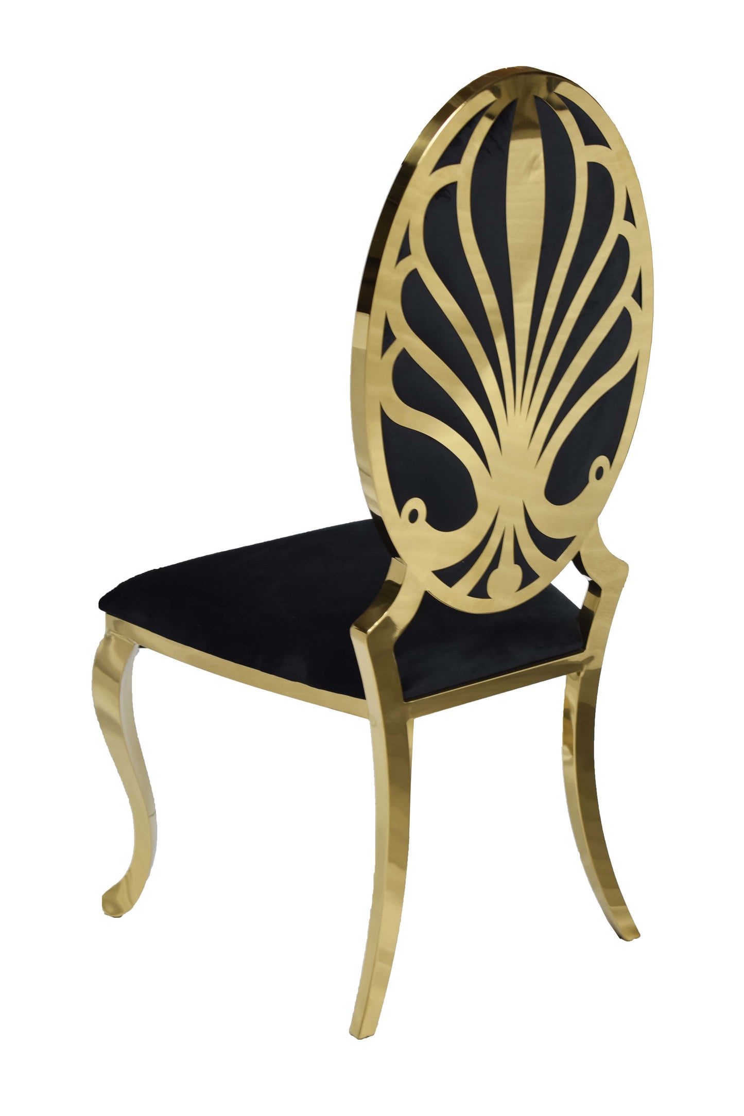 Gold Finish (ICE) Black Velvet Dining Chair (Each)