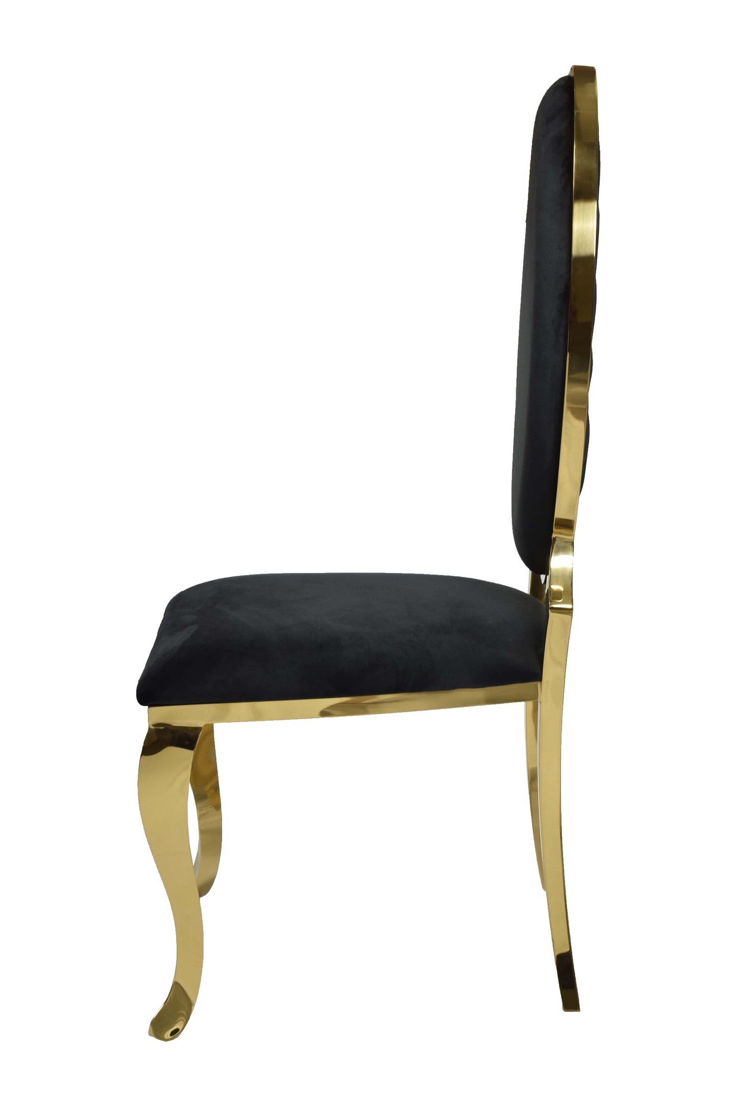 Gold Finish (ICE) Black Velvet Dining Chair (Each)
