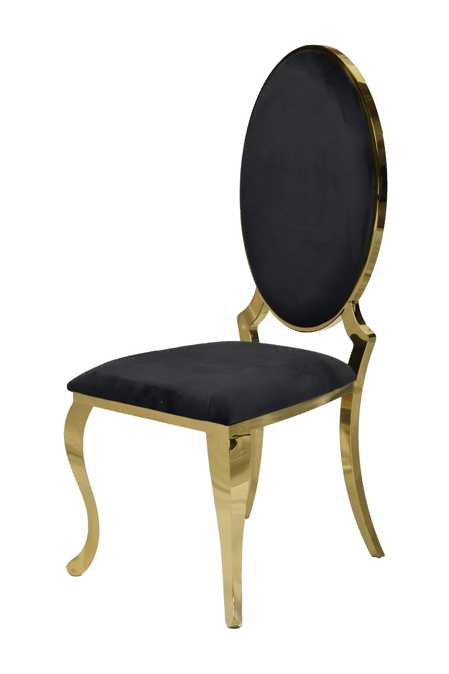 Gold Finish (ICE) Black Velvet Dining Chair (Each)