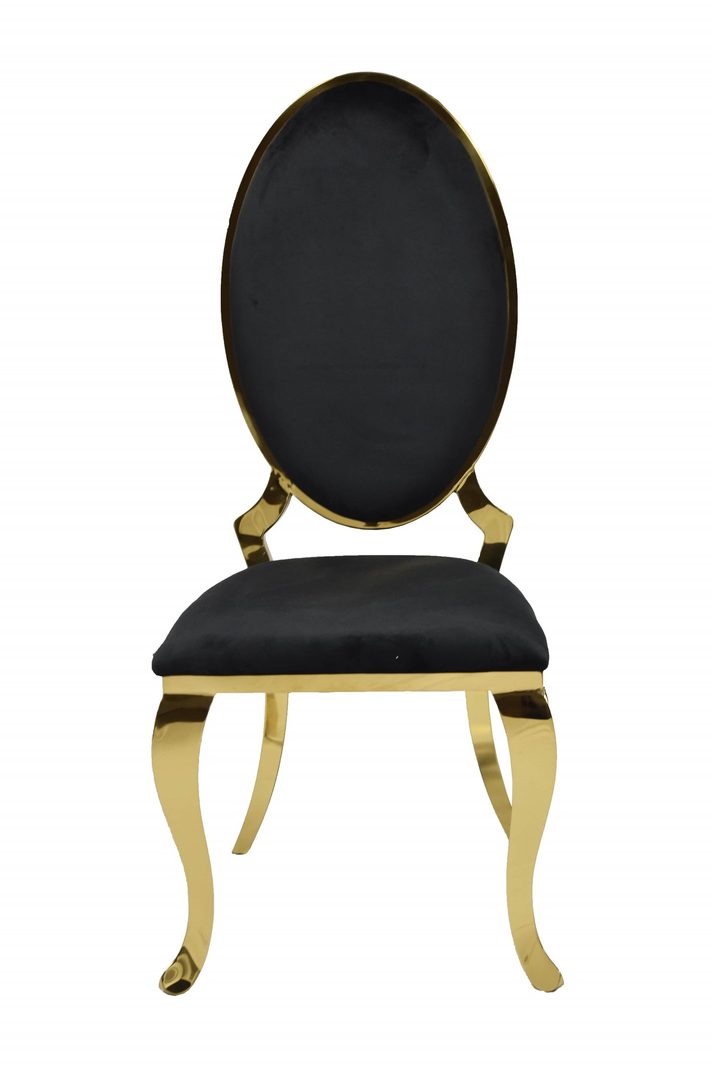 Gold Finish (ICE) Black Velvet Dining Chair (Each)