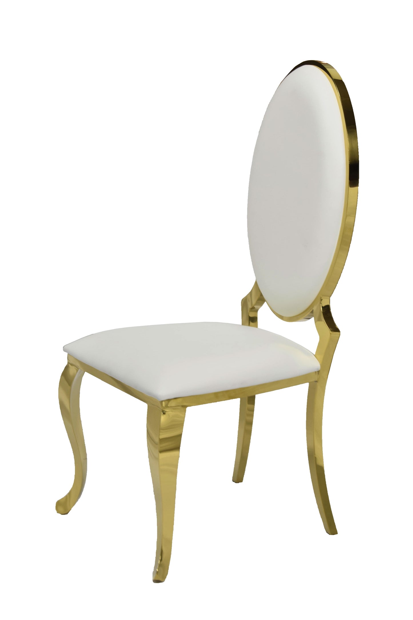 Ice Gold White PU Leather Dining Chair (Each)