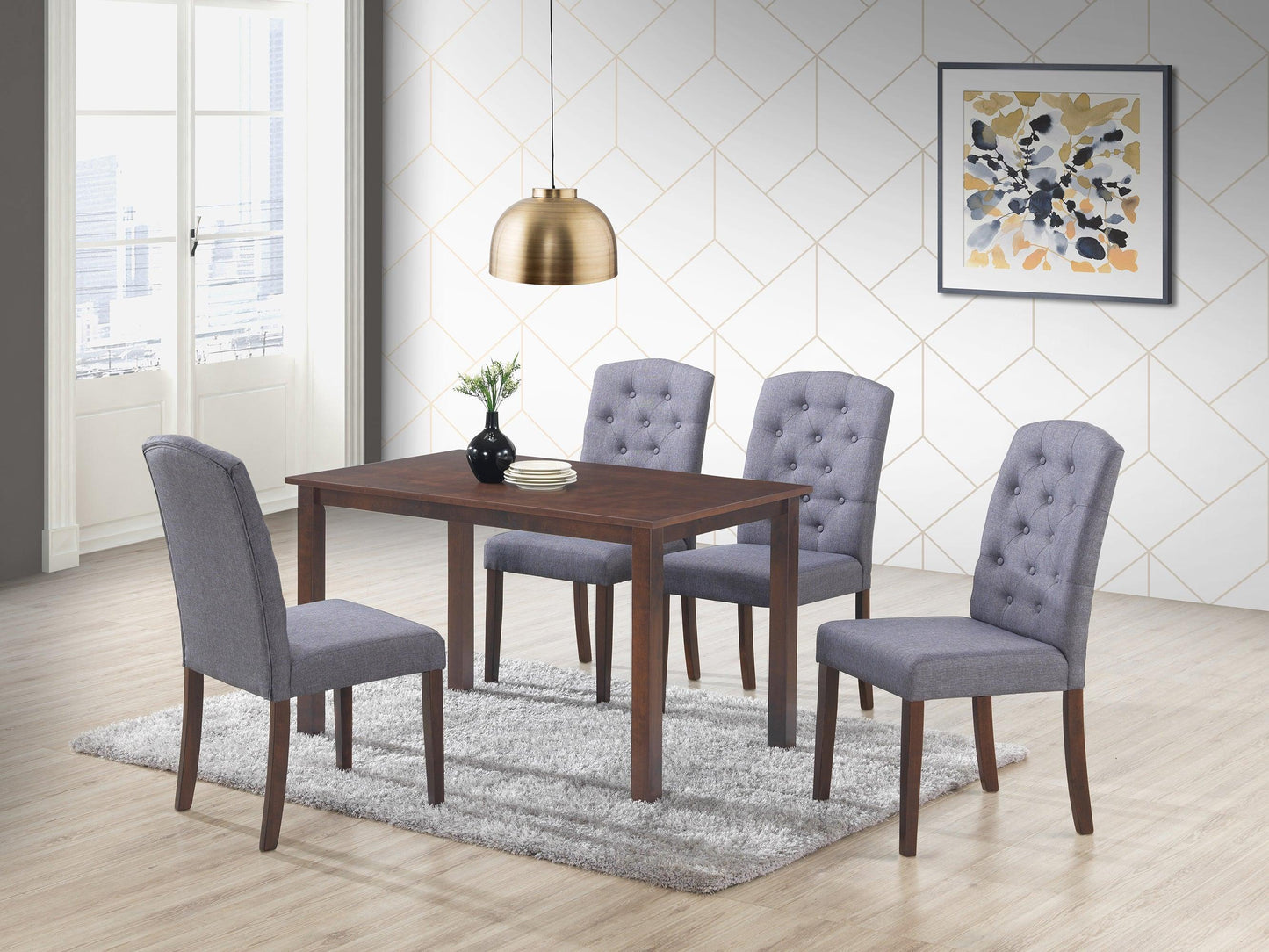 Ingrid Dark Grey 5 Pc. Dining Set - Furnify.ca