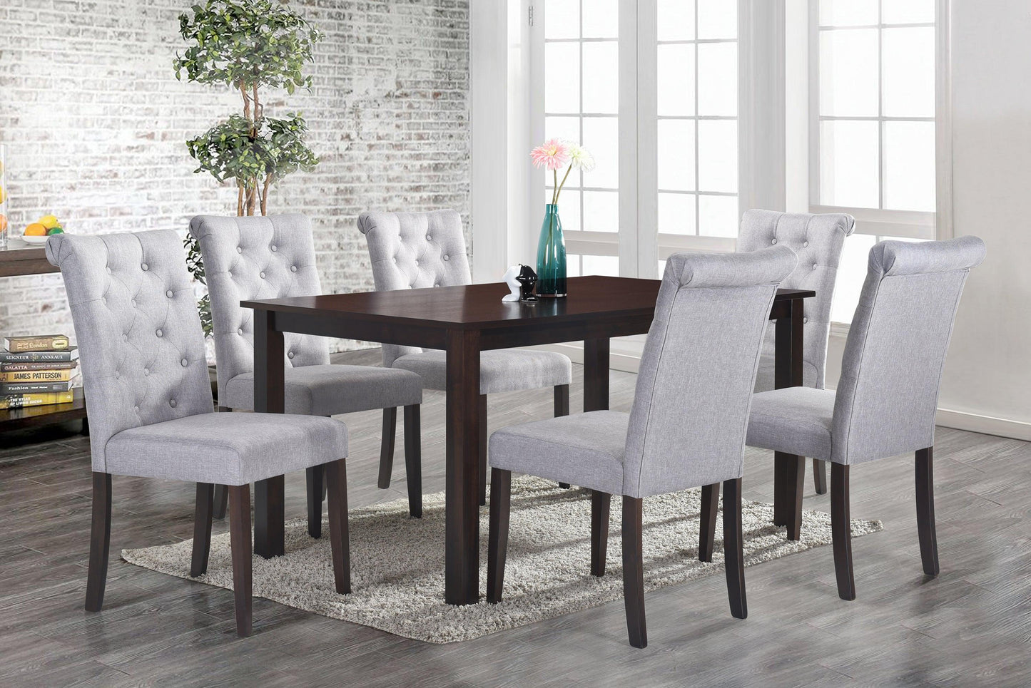 Roxy Light Grey 7 Pc. Dining Set - Furnify.ca