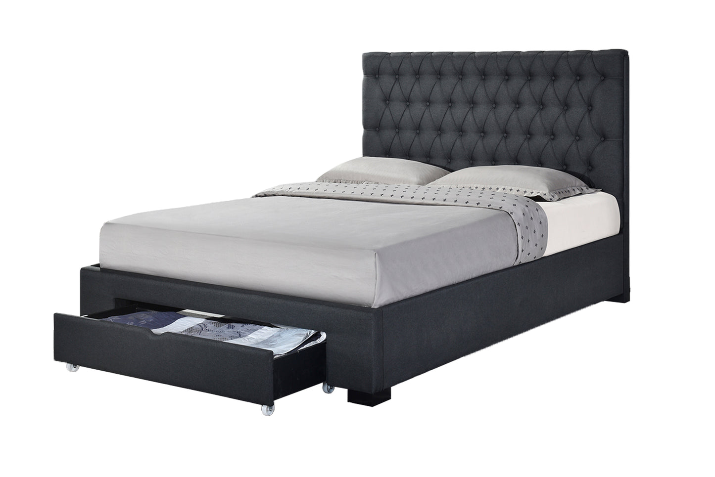Sofia Platform Bed Charcoal (Queen/King)