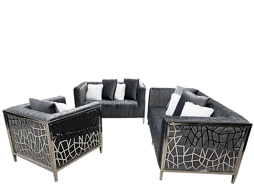 Angelina Dark Grey (3Pcs) Living Room set