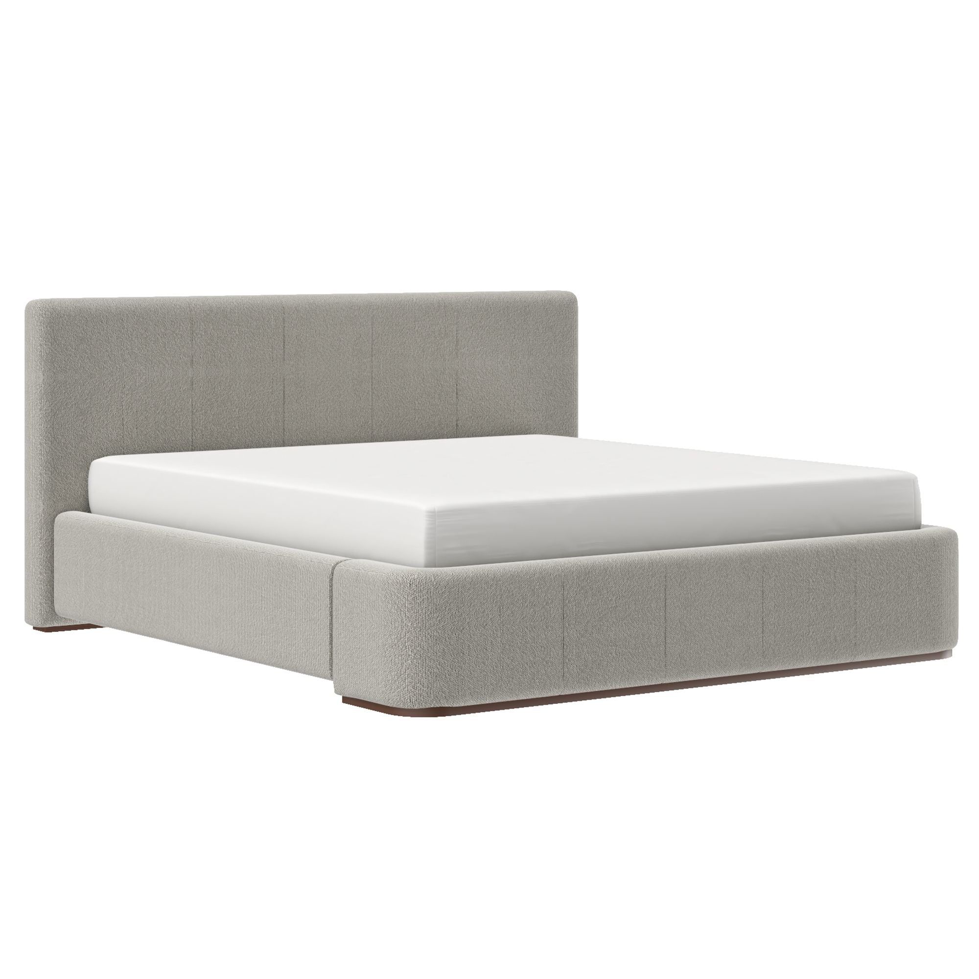 Harrod Platform Bed in Mushroom and Walnut