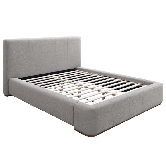 Harrod Platform Bed in Mushroom and Walnut