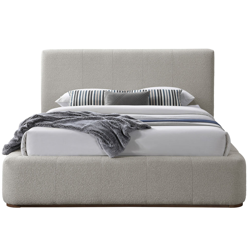 Lit plateforme Harrod en coloris champignon et noyer 