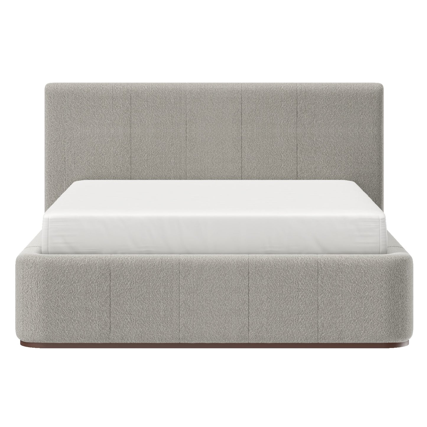 Lit plateforme Harrod en coloris champignon et noyer 