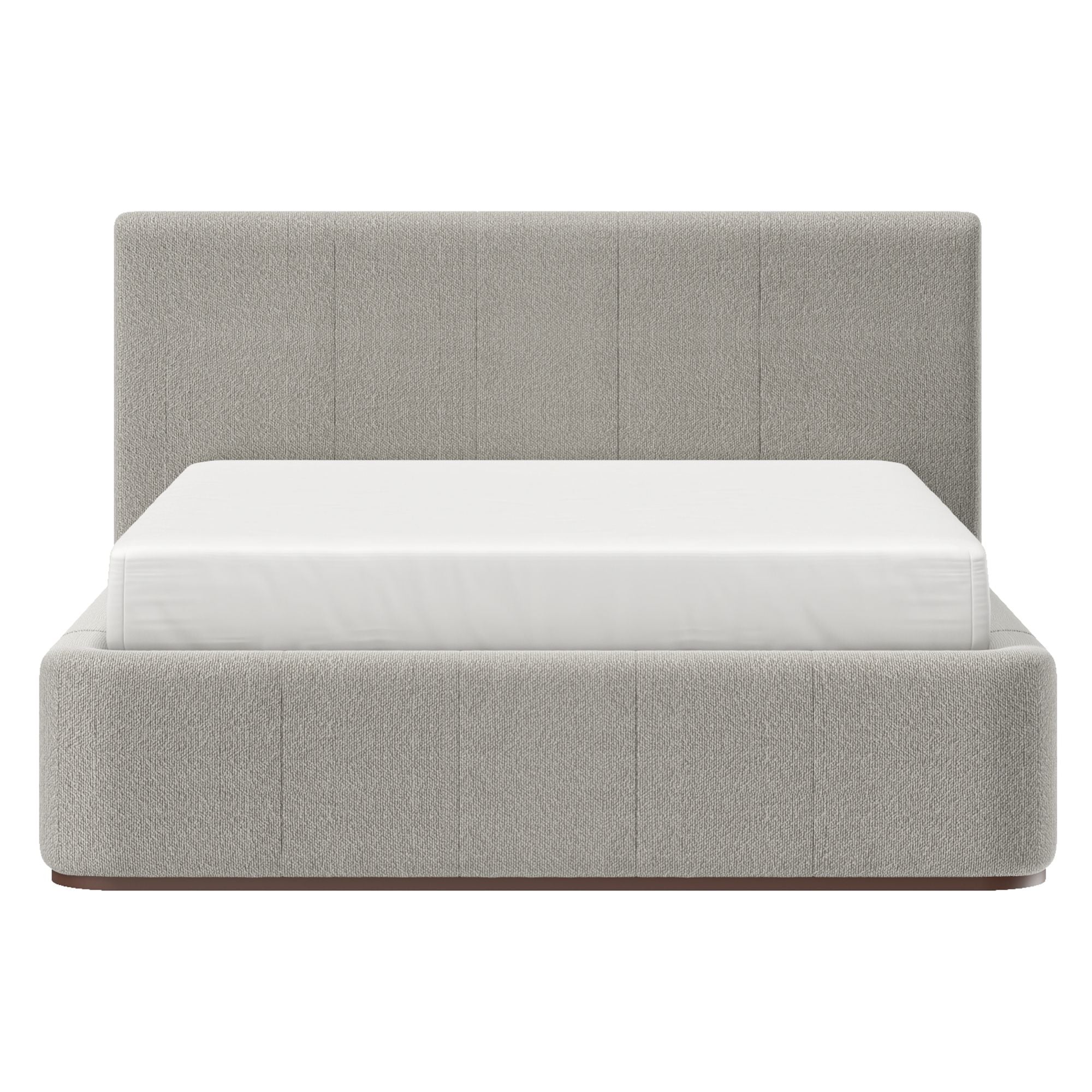 Lit plateforme Harrod en coloris champignon et noyer 