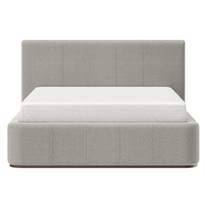 Lit plateforme Harrod en coloris champignon et noyer 