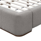 Lit plateforme Harrod en coloris champignon et noyer 
