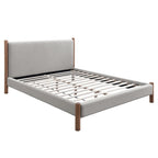 Zoran Platform Bed in Mushroom and Walnut