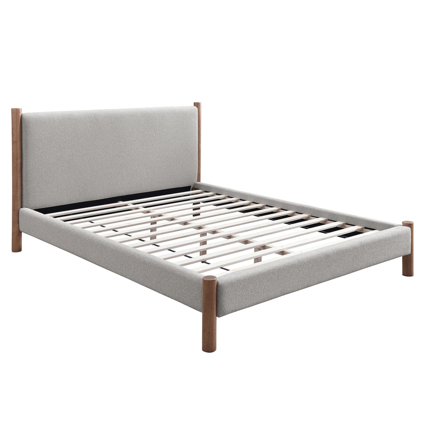 Lit plateforme Zoran en coloris champignon et noyer